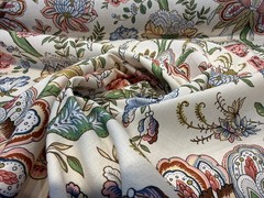 Charlotte Orchid Jacobean Floral Cotton Belle Maison Fabric By The Yard