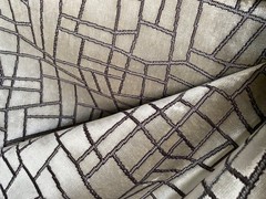 2YD ZINC TEXTILE Kiesler Jacquard Velvet Silver Grey Fabric Belgium $680 Retail