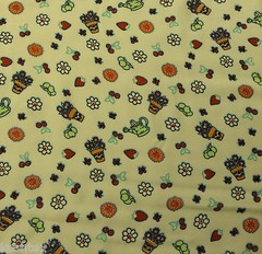 Flower Fruit Print Fabric Woven Rayon Fabric by the Yard