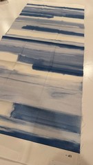 Schumacher x Miles Redd Watercolor Printed Fabric in Blue, 0.7 Yd Remnant New #2