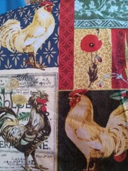 Country Farm Chickens Eggs Cotton Fabric 2 Designs 36″x44″ -18″x22″Cabin Fever