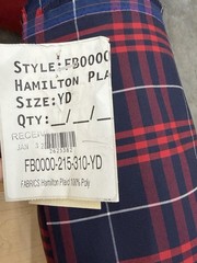 Navy, Red, and White Plaid School Uniform Fabric 100% Polyester by the Yard