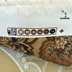 Bloomcraft Vtg Paisley Leaf Fabric 53×104 Soil Stain Resistant Screen Print USA
