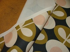 Orla Kiely Cotton Fabric Oval Flower Seagrass Curtain Upholstery Cushion Craft