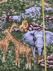 Lot Cotton Fabric Quilt Panel Cranston African Serengeti Safari Animal Patchwork