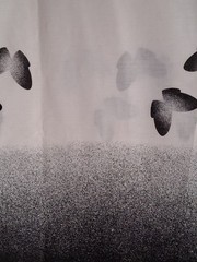 88×61″ Black/White Ombre Butterfly Panel for Drapes, Quilt Back, Bedding 7x5Feet