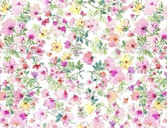 Lot 4.5Yards Timeless Treasures Spring Song Watercolor Pink Flower Cotton Fabric