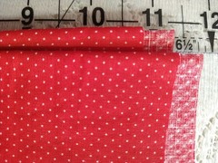 Vintage Red & White Micro Pindot Polka Dot Fabric BTFQ 18″ x 22″