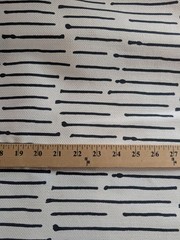 Caroline Cecil Textiles Ink Stripe Black/ Oyster Fabric 1 1/2 Yards