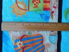 Shore Thing Quilt Fabric 3.5 Yds x 43″ Squares Art by Bernie Beach Summer Cotton