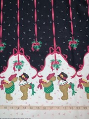 NEW Daisy Kingdom Mistletoe Bears Christmas Border 100% Cotton Sold by 1/2 Yard
