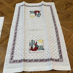 Vintage Southwestern Coyote Cactus Desert fabric Pieces