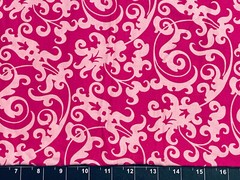 Tina Scrap 9″x21″ Floral Flower Paisley Burst Swirl Pink Bright Cotton Fabric