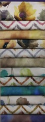 AQUARIUM – Solid Digital Print Satin Fabric – Cotton Hand – 58 Inch. in Width, |