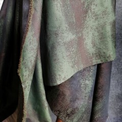 50X128cm Double-sided Green Brown Fabric Sewing Coat Jacket DIY Cloth Craft