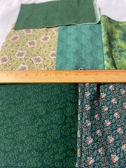 1 pound cotton quilting remnant pieces-all shades of green 17 different prints
