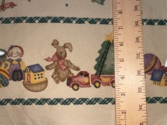 By the Yd Vintage 1995 Daisy Kingdom Christmas Tot Toys Double Border Fabric BTY
