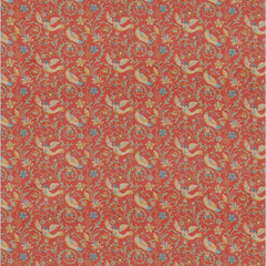 GP & J BAKER CURTAIN FABRIC DESIGN DESIGN Royal Court 6.5 METRES RED LINEN BLEND