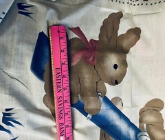 VTG ‘80’s Countrycore Tetter Totter Bunnies Crib Quilt Panel Princess Fabrics