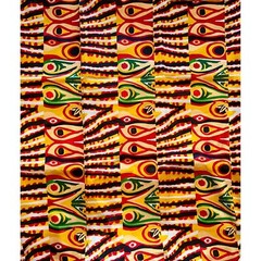 African Print, Satin Fabric – Yellow, Red,”Khemet Pepper”, Yard or Wholesale