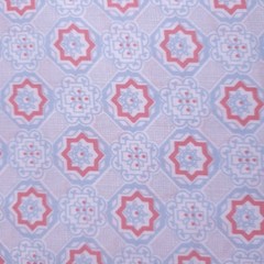 Blue Coral Mosaic Tile Diamond Print Cotton Fabric 58″ By The Yard