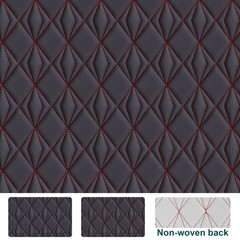 Nappa Faux Leather Upholstery Fabric Diamond Quilted Foam Backed 63″ By Yard