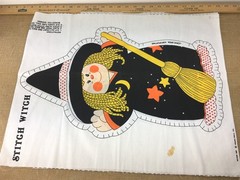 Stitch Witch Doll Fabric Panel Spring Mills Vtg #7685 Cut & Sew Halloween