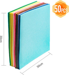 50PCS 12 X 12”(30 X 30Cm), 1Mm Thick Stiff Felt Fabric Sheets Assorted Colours F