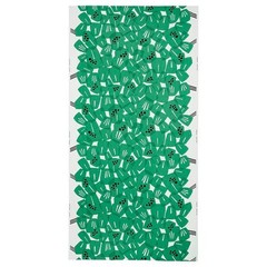 IKEA ULLRANUNKEL Pre-cut Fabric Green White 59×118″ NEW 100% Cotton 605.799.55