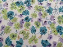 Fabric Blue And Purple Flower Cotton Blend 42” x 36”216