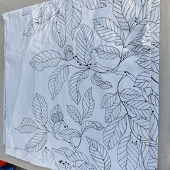 IKEA Fabric 60×120 White Black Maria Astrom 2004 Botanical Leaf Canvas 3.3Yd