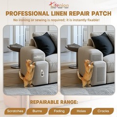 Lifenion Fabric Repair Patches, 17X158 inch Inch, Linen Blue Gray