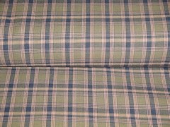Olive Green Navy Blue Plaid Homespun Fabric | Farmhouse Cabin Cottage Rustic
