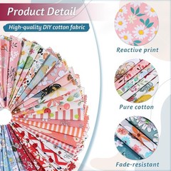 Pre-Cut 5″x5″ Multi-Color Floral Fabric Squares for Creative Quilting Projects