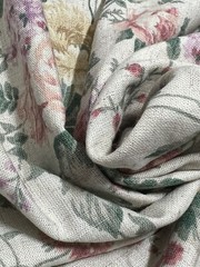 Omega Textiles Fabric 2 1/3 Yards x 56″ Roses Floral Linen-like Cottagecore Sew