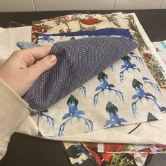 Quilting Squares Rectangular Precut Deer Blue Flowers Birds Solids Cotton Green