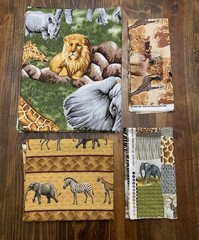 Lot Cotton Fabric Quilt Panel Cranston African Serengeti Safari Animal Patchwork