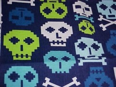 Fabric Craft Jo-Ann Robots 40″ Long by 44″ Wide New Blue/ Green Cotton Quilting