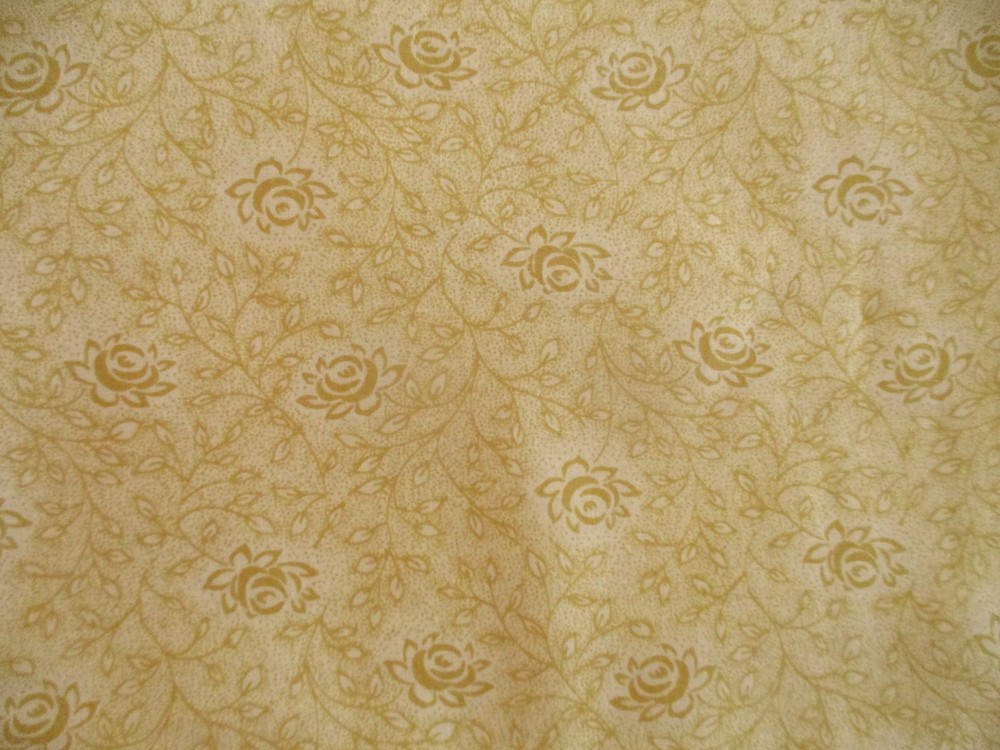 3 yards Yellow golden tonal tone on tone roses floral quilting fabric cotton