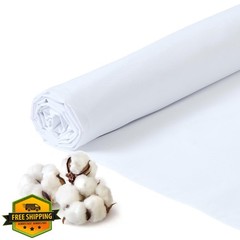 QandJ 100% Cotton Muslin Fabric 60″ 2 Yds Natural White Sewing Cloth