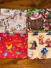 8 Fat Quarters – Assorted Western Cowboys Out West Horses Rodeo Fabric