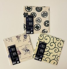 Japanese Cut Cloth Set Of 3/ 100% Cotton Fabric Traditional Japanese Pattern