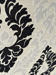 Material Fabric Upholstery Drapery 10 Yards Gray Black Geometric Pattern Boho