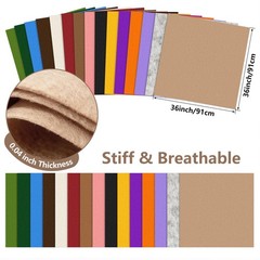 Felt Fabric 36×36 Inch Large Stiff Craft Felt Sewing DIY Coaster Decor Khaki