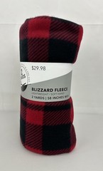 Joann Fabrics Lightweight Blizzard Fleece Luke Red & Black Buffalo Plaid 2 Yards
