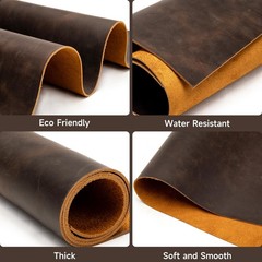 12″x24″ Genuine Leather Sheets Tooling Fabric Crafts Dark Brown 2mm Thick