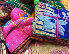 Wholesale lot Of indian vintage Kantha Fabric – 6.5 X 6.5 Square Patches, craft