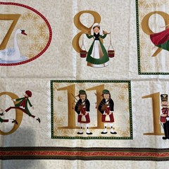 Timeless Treasures Fabrics Of Soho 12 Days of Christmas CM3142 Panel 35×43”