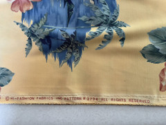 Fabric by the yard Floral Polyester Blend Orange