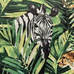 Richloom Solarium Fabric Outdoor Floral Animal Zebra Leopard Tiger Palms Safari